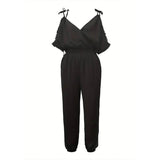 Woven Suspender Off The Shoulder Jumpsuit