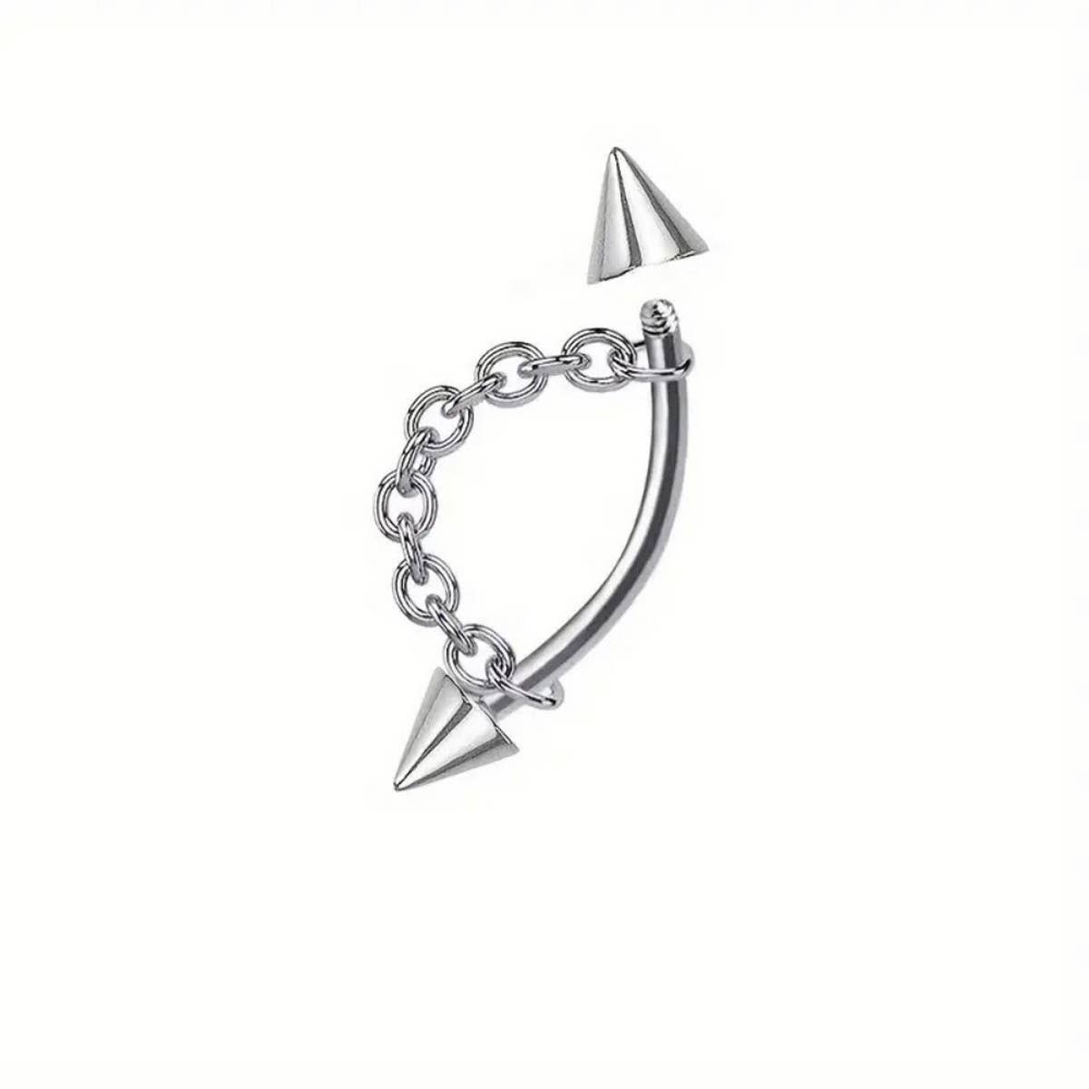2 IN 1 DETACHABLE LIP RING TITANIUM SPIKE BALL_CWMM9590