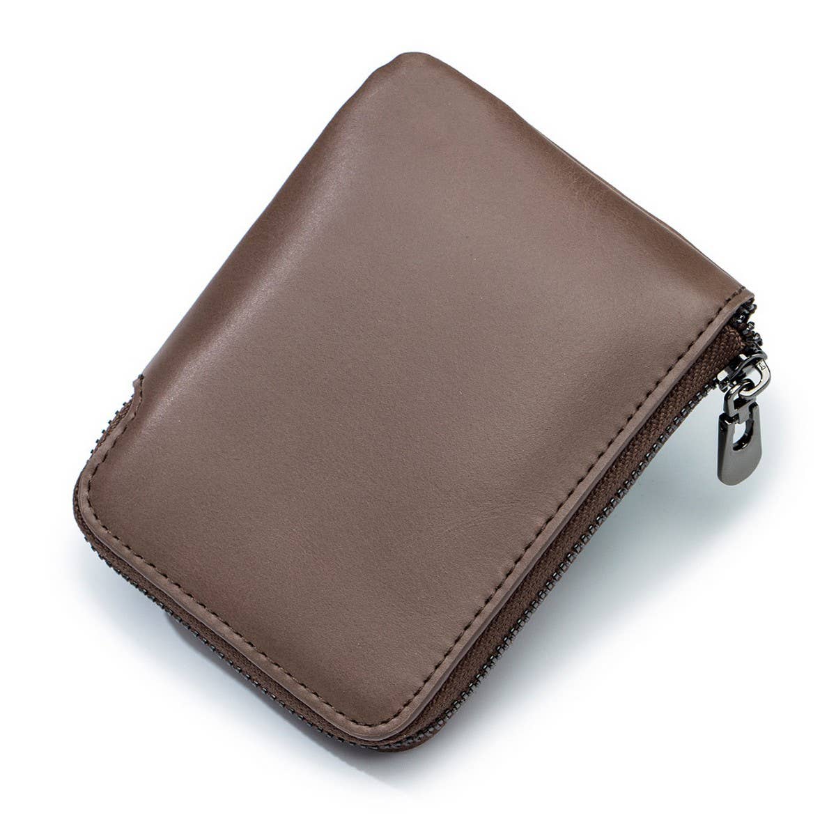 SHORT LEATHER SHORT RETRO ZIPPER ULTRATHIN CARD BAG_CWAB3874