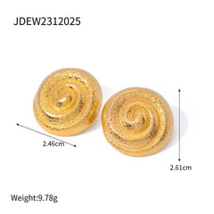 STYLISH HAMMERED SPIRAL HOOP THREE PIECE SET_CWAJE1372
