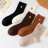 EMBROIDERED BEAR CUTE WOMENS SOCKS_CWMS1114