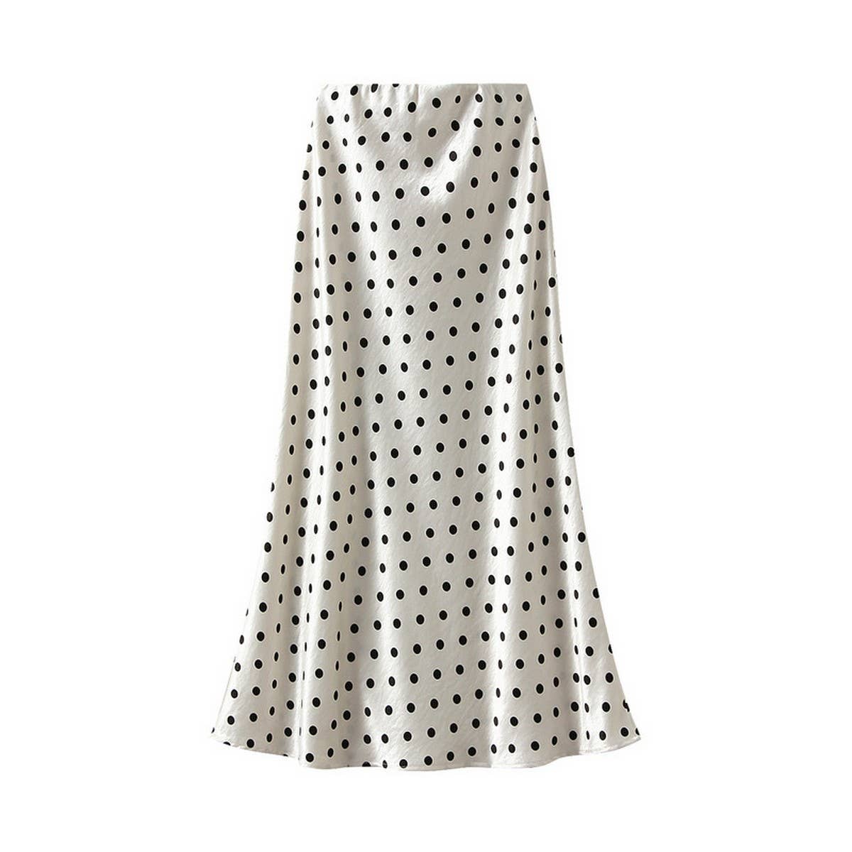 POLKA DOT HIGH WAIST SLIM A LINE MIDI SKIRT_CWBMS0394