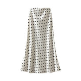 POLKA DOT SKIRT HIP SKIRT MID LENGTH A LINE SKIRT_CWBMS0294