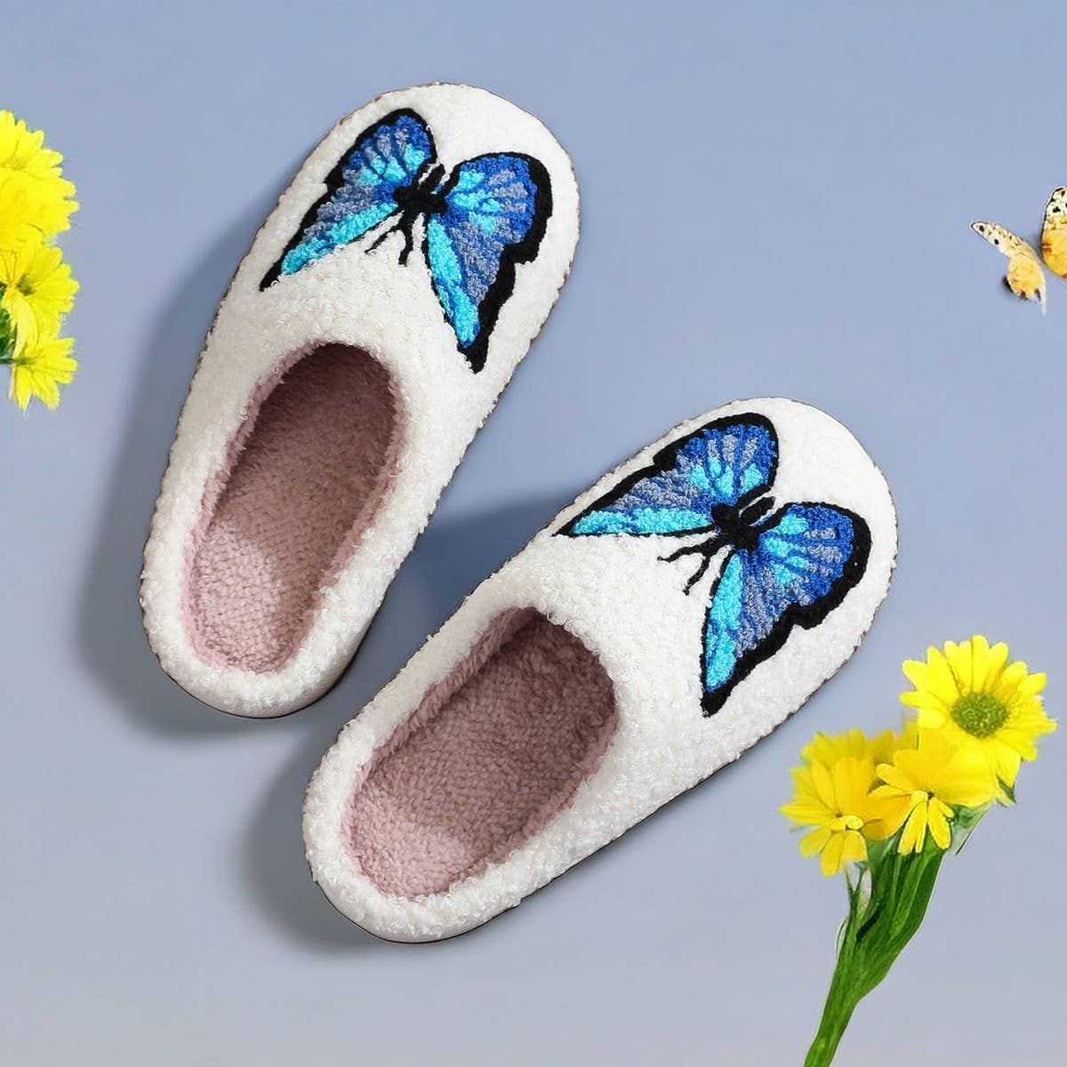 HOME COLORFUL BUTTERFLY COTTON SLIPPERS_CWSHS0767