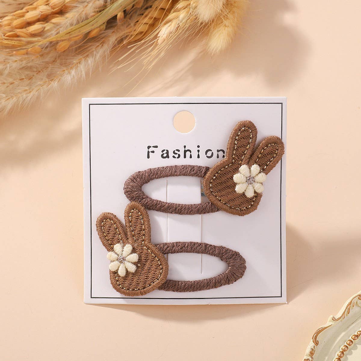 FRESH BUNNY FLOWER HAIR CLIP SET FOR GIRLS_CWAHA6722
