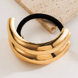 GEOMETRIC METAL TWIST ELASTIC HAIR TIE BAND_CWAHA6196