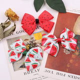 CHILDRENS FRUIT PRINT BOW HAIR CLIP_CWAHA2391