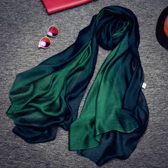 GRADIENT SILK LONG SCARF SHAWL_CWASC0606