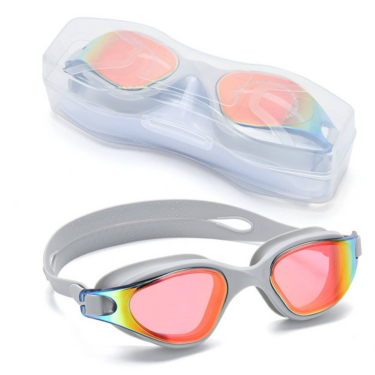 SILICONE ONE PIECE SWIM GOGGLES HD ANTI FOG LENS_CWASG1042