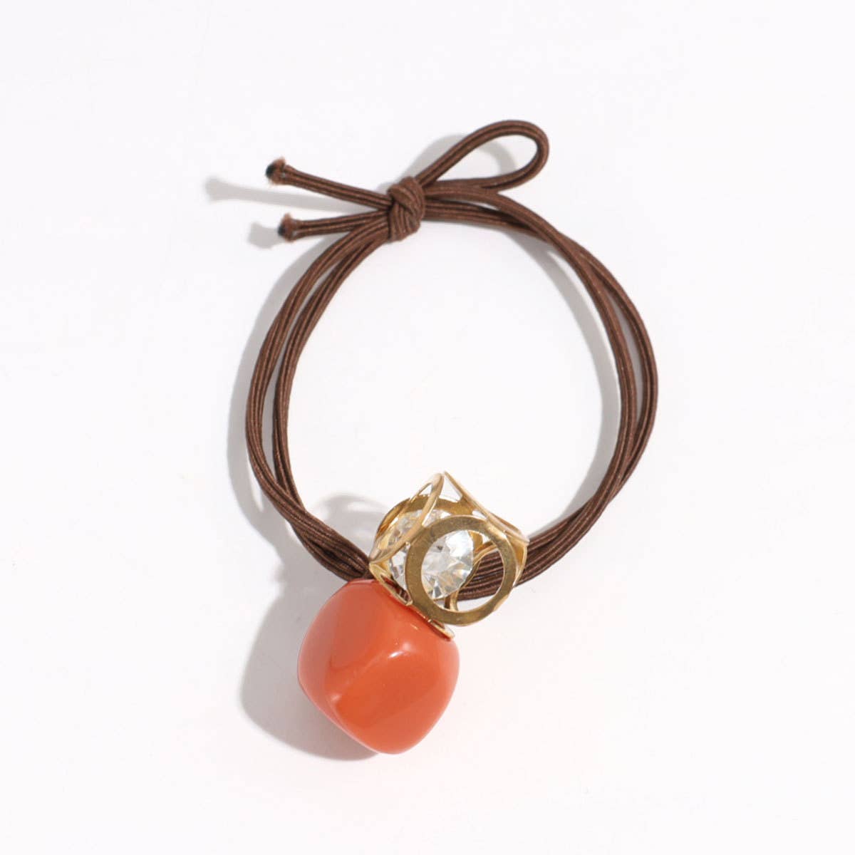 DOUBLE LAYER HOLLOW SQUARE RHINESTONE HAIR ROPE_CWAHA2335