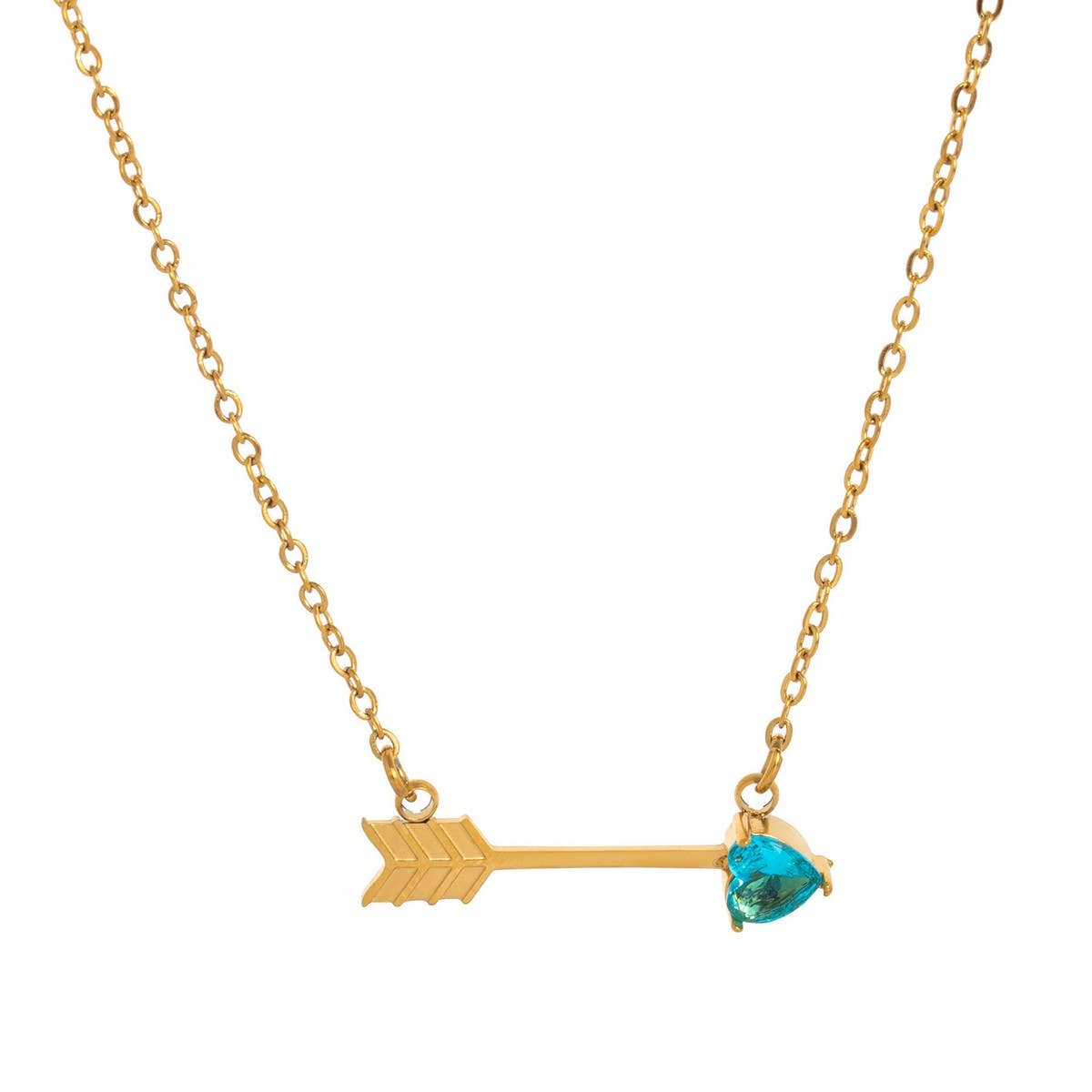 COLORFUL CREATIVE HEART PIERCING PENDANT NECKLACE_CWMM5342