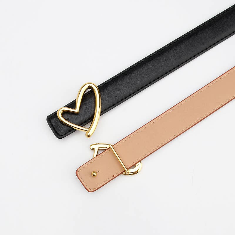 Versatile Heart-Shaped Buckle High-End Belt