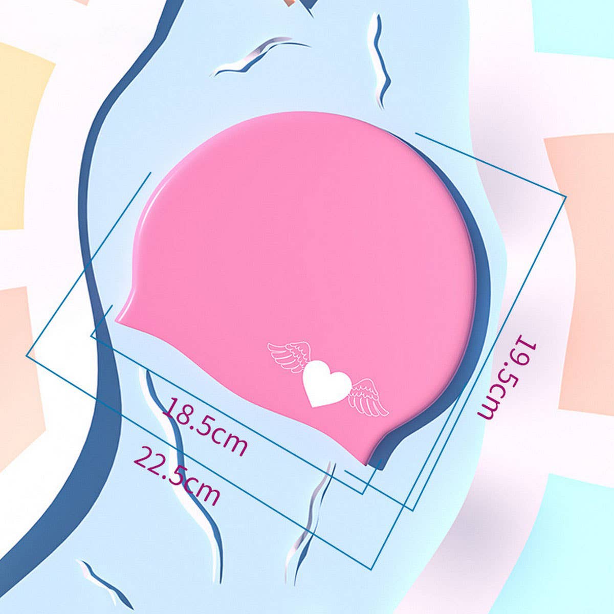 GIRLS SWIM CAP SILICONE WATERPROOF CUTE CARTOON_CWMM6724