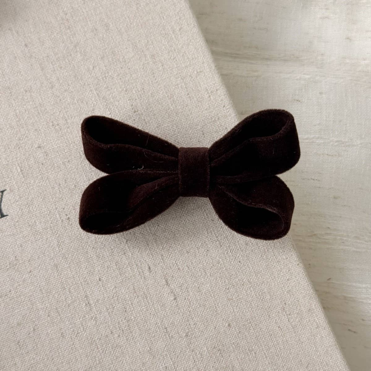 Velvet Bow Hair Clip Sweet Side Bang Pin_Cwaha07815
