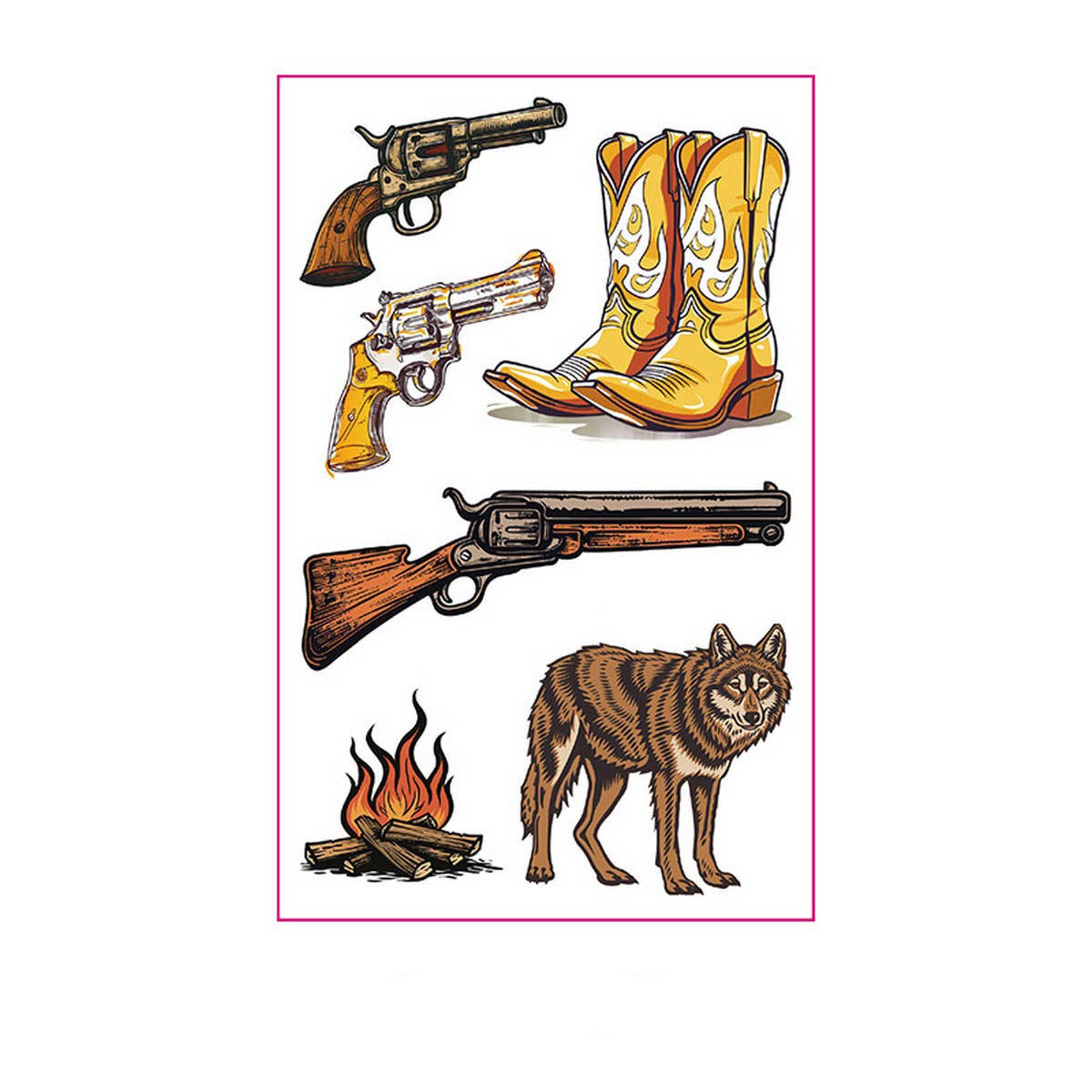 PINK COWBOY GIRL TATTOOS WATERPROOF BACHELORETTE_CWMM8383