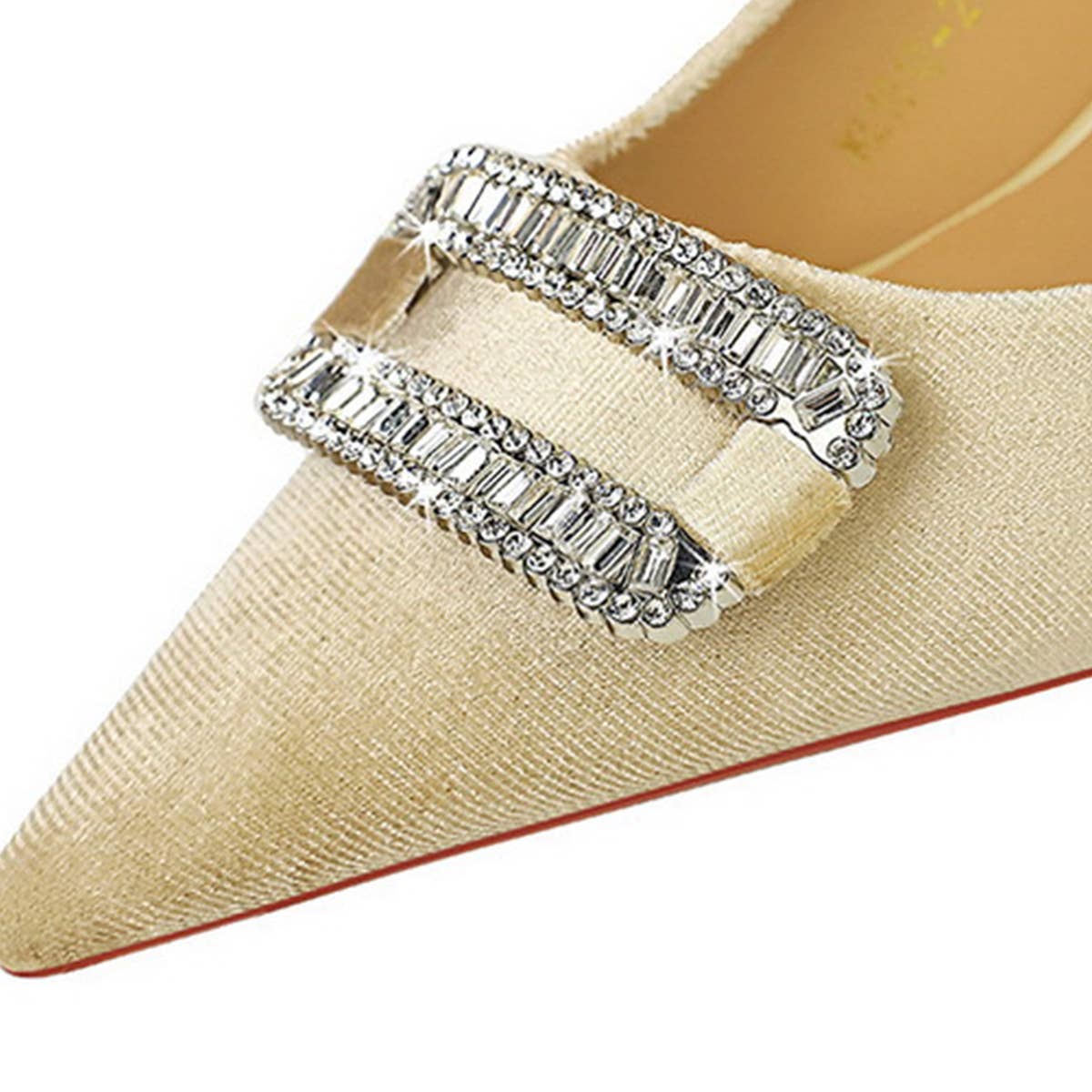 SHALLOW POINTED TOE DIAMOND BUCKLE HIGH HEELS_CWSHH0090