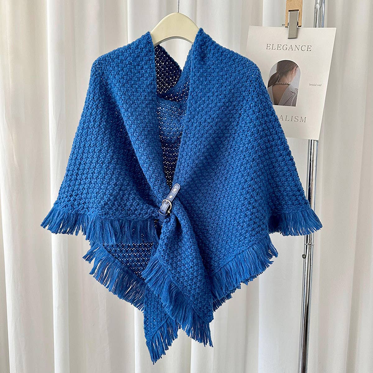 Winter Tassel Cape Scarf Shawl For Warm Layering_Cwasc0764