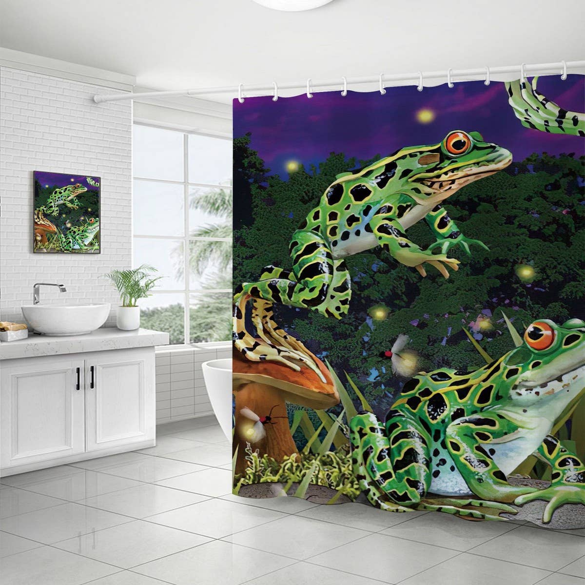 HOT SALE DIGITAL PRINTED FROG SHOWER CURTAIN_CWMM1805