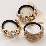 METALLIC RHINESTONE ELASTIC HAIR TIE FOR WOMEN_CWAHA6173