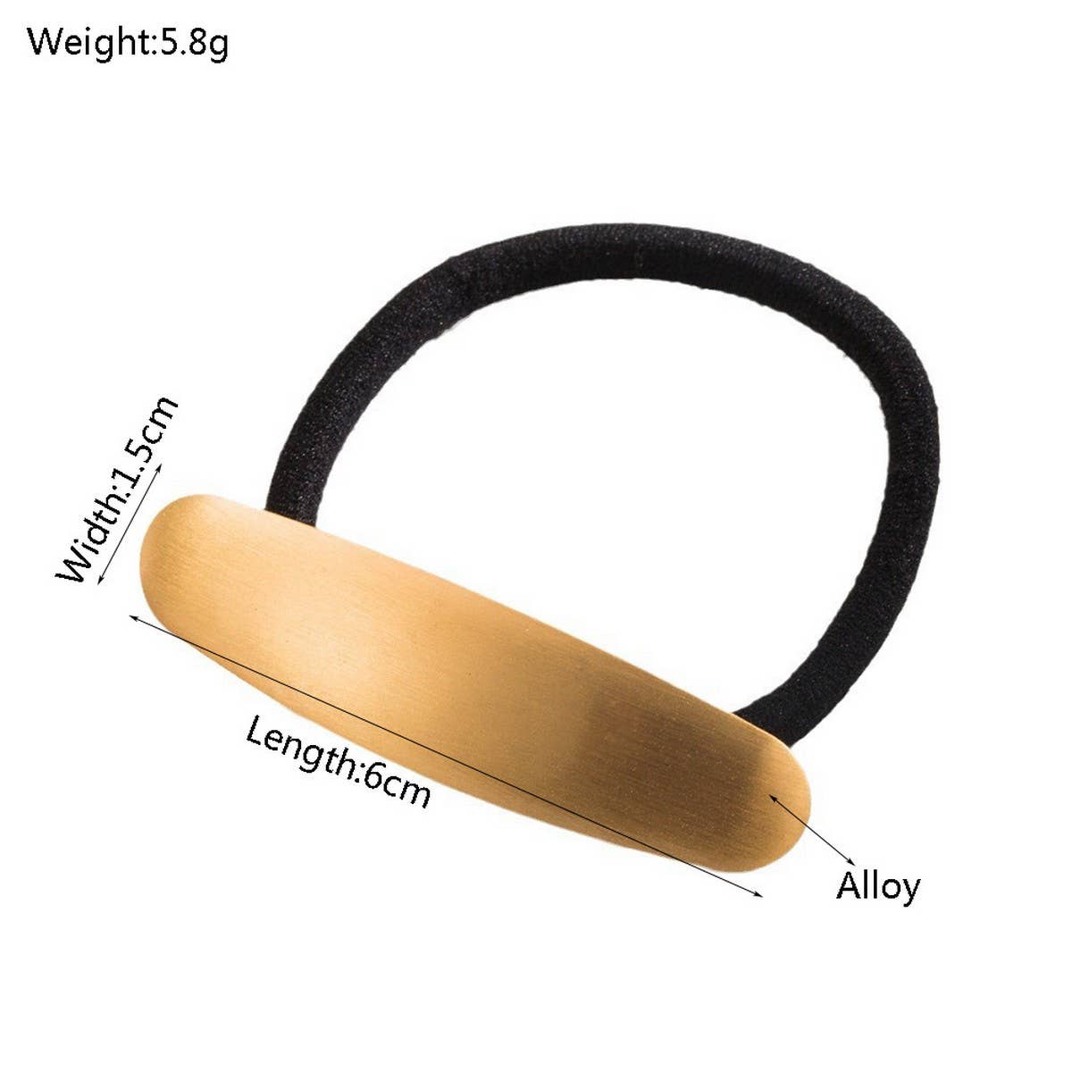 BRUSHED METAL GEOMETRIC ELASTIC HAIR TIE_CWAHA6245