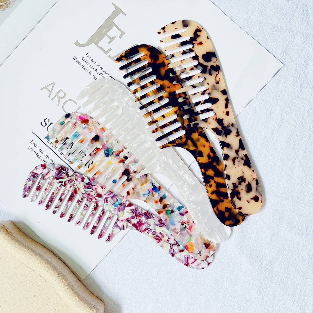 NEW STYLE VINTAGE MARBLE HAIR COMB_CWMM1092