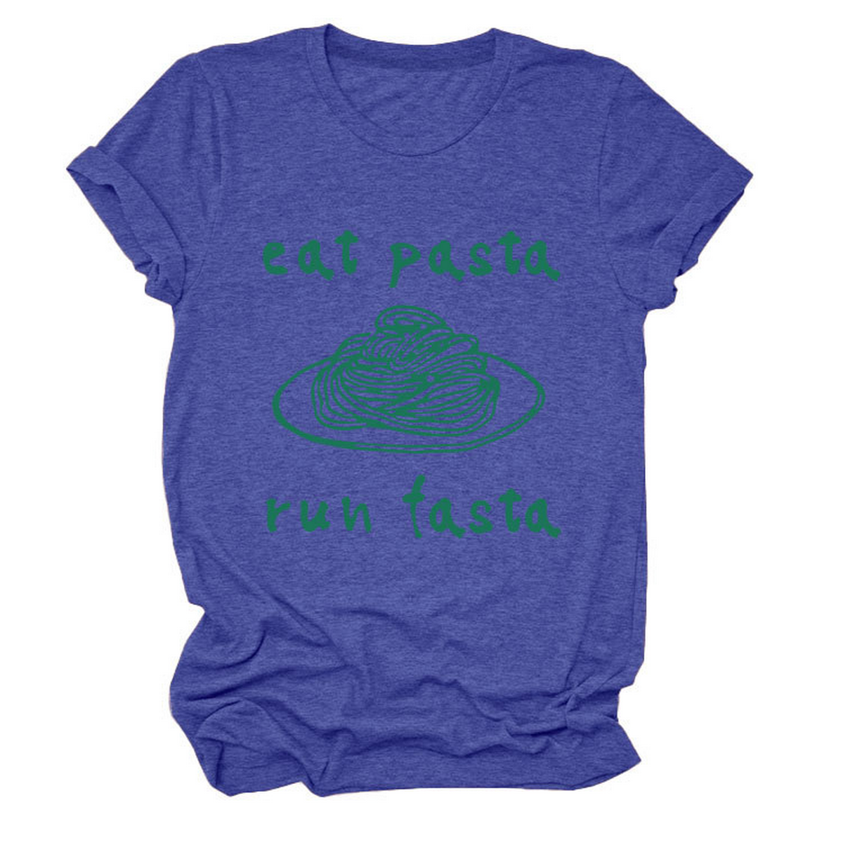 Trendy Womens Short Sleeve Tee Eat Pasta Run