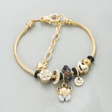 ADJUSTABLE GOLD BEAR RHINESTONE BRACELET_CWMM8626