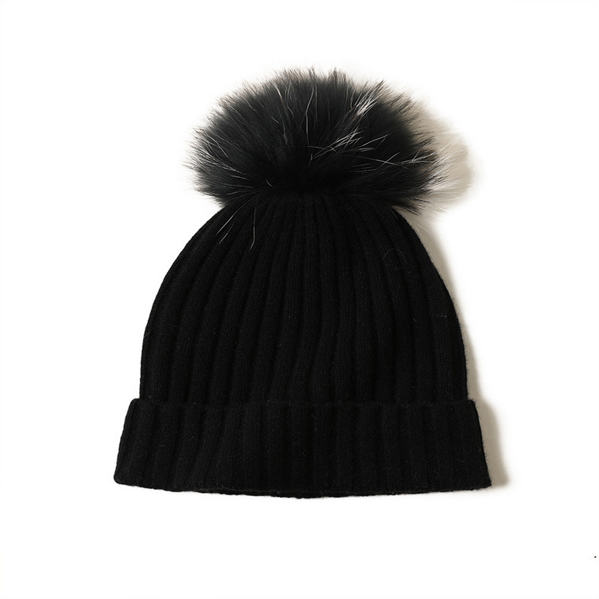 COZY WOOL CONE HAT WITH FUR BALL WOMEN S STYLE_CWAH3998
