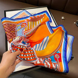 53Cm Vintage Print Silk Blend Scarf For Women_Cwasc03143