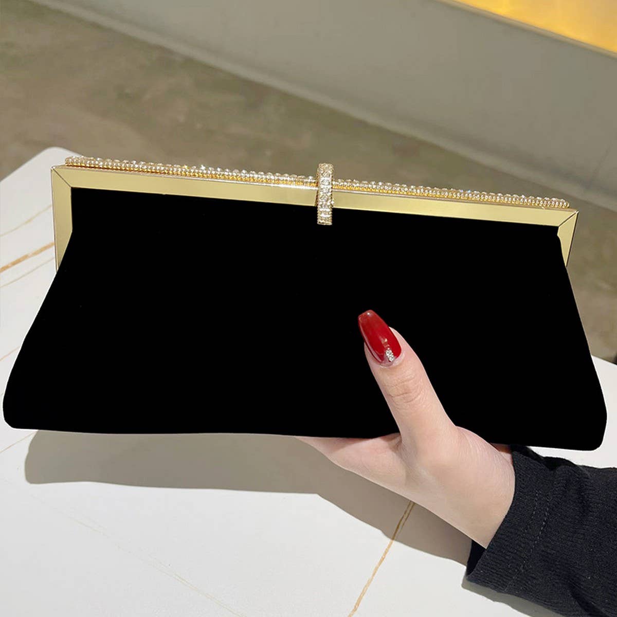 2024 NEW VELVET TEMPERAMENT CLUTCH_CWAB2534