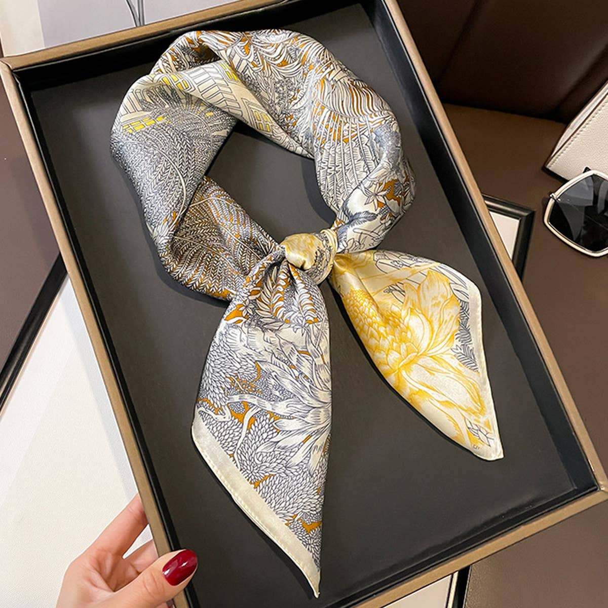 SILK SCARF SUMMER SQUARE SHAWL HEADBAND_CWASC0620