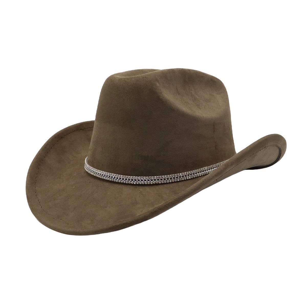 MEN WOMEN SUEDE WESTERN COWBOY FEDORA HAT_CWAH04395