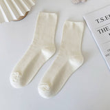 AUTUMN AND WINTER STRIPED WOMENS MID CALF SOCKS_CWMS0985