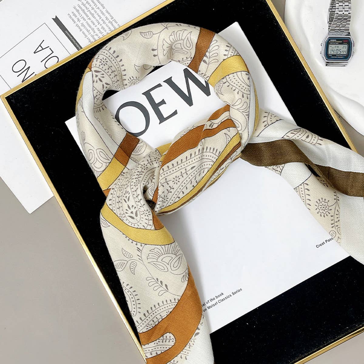 IRREGULAR SHAPE VELVET SCARF ELEGANT WOOL WRAP_CWASC0906