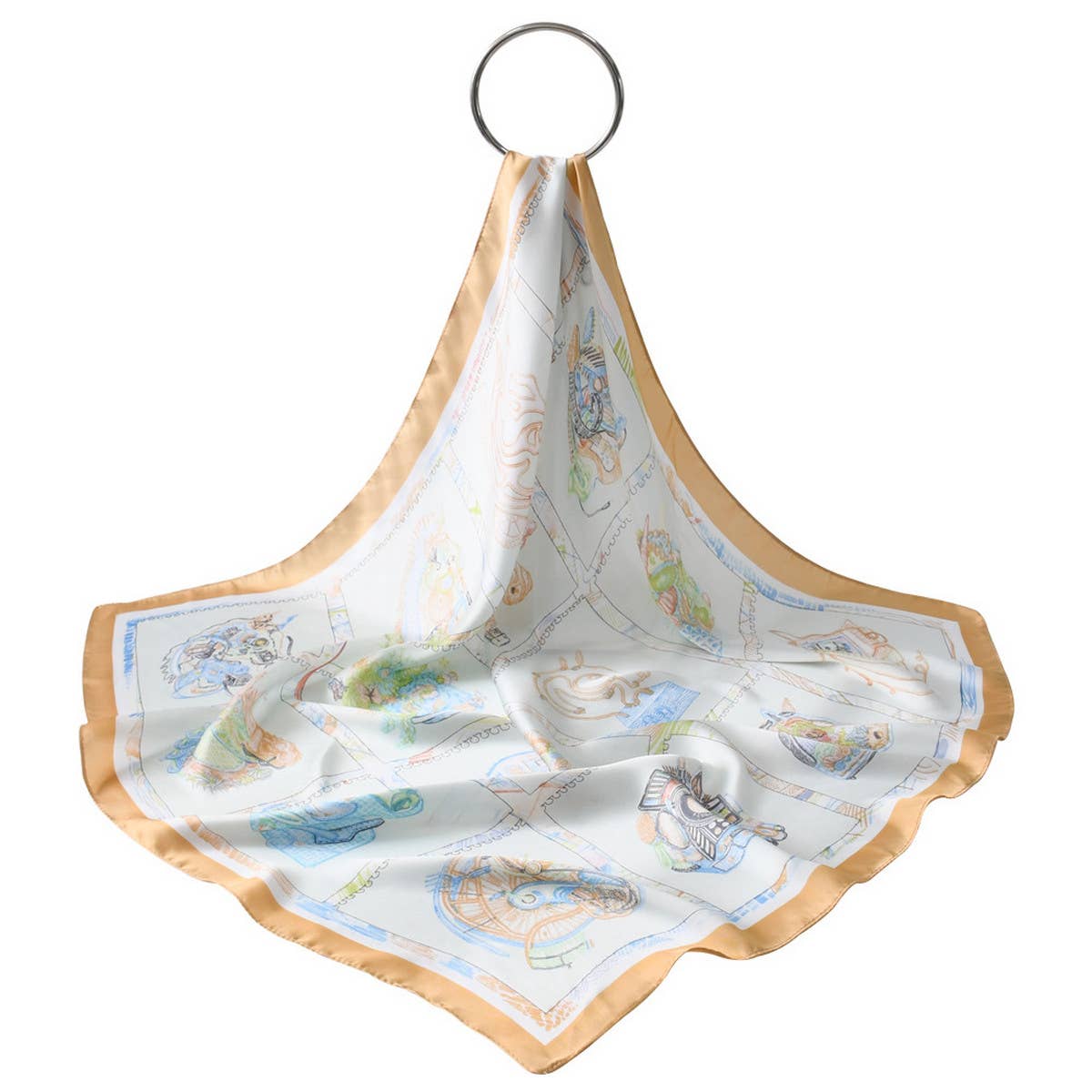 2024 NEW ALL MATCH CARTOON PRINTED SQUARE SCARF_CWASC1161