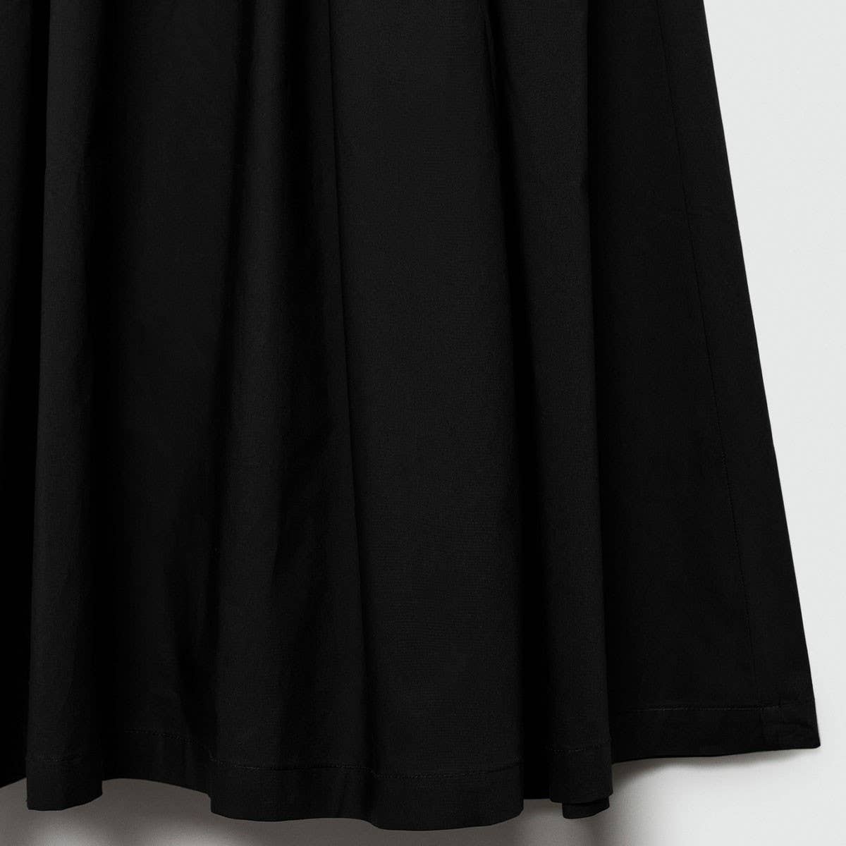 PLEATED SKIRT HIGH WAIST ZIPPER LONGSKIRTMIDISKIRT_CWBSS0419