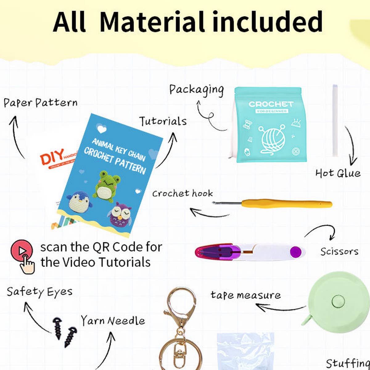 HANDMADE DIY DOLL CROCHET MATERIAL PACKAGE_CWMM0825