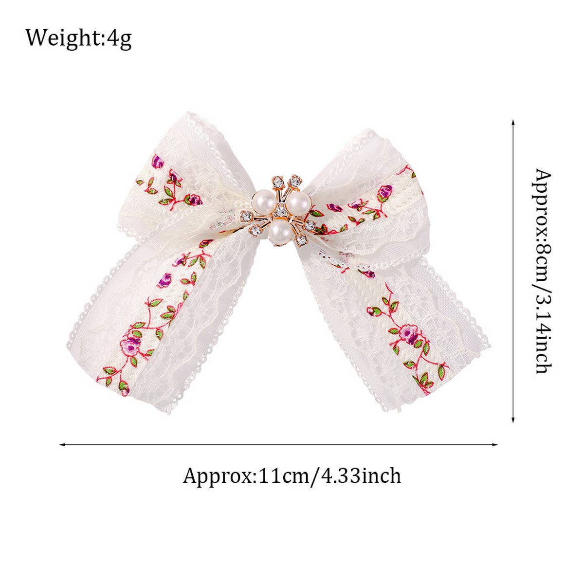 CHILDRENS LACE MESH BOW HAIRPIN_CWAHA2361