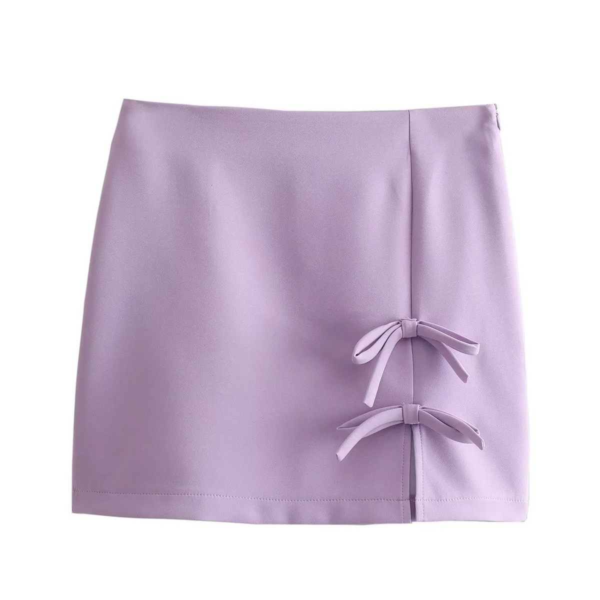 HIGH WAIST MINI SKIRT WITH BOW CHIC STYLE_CWDSD8347