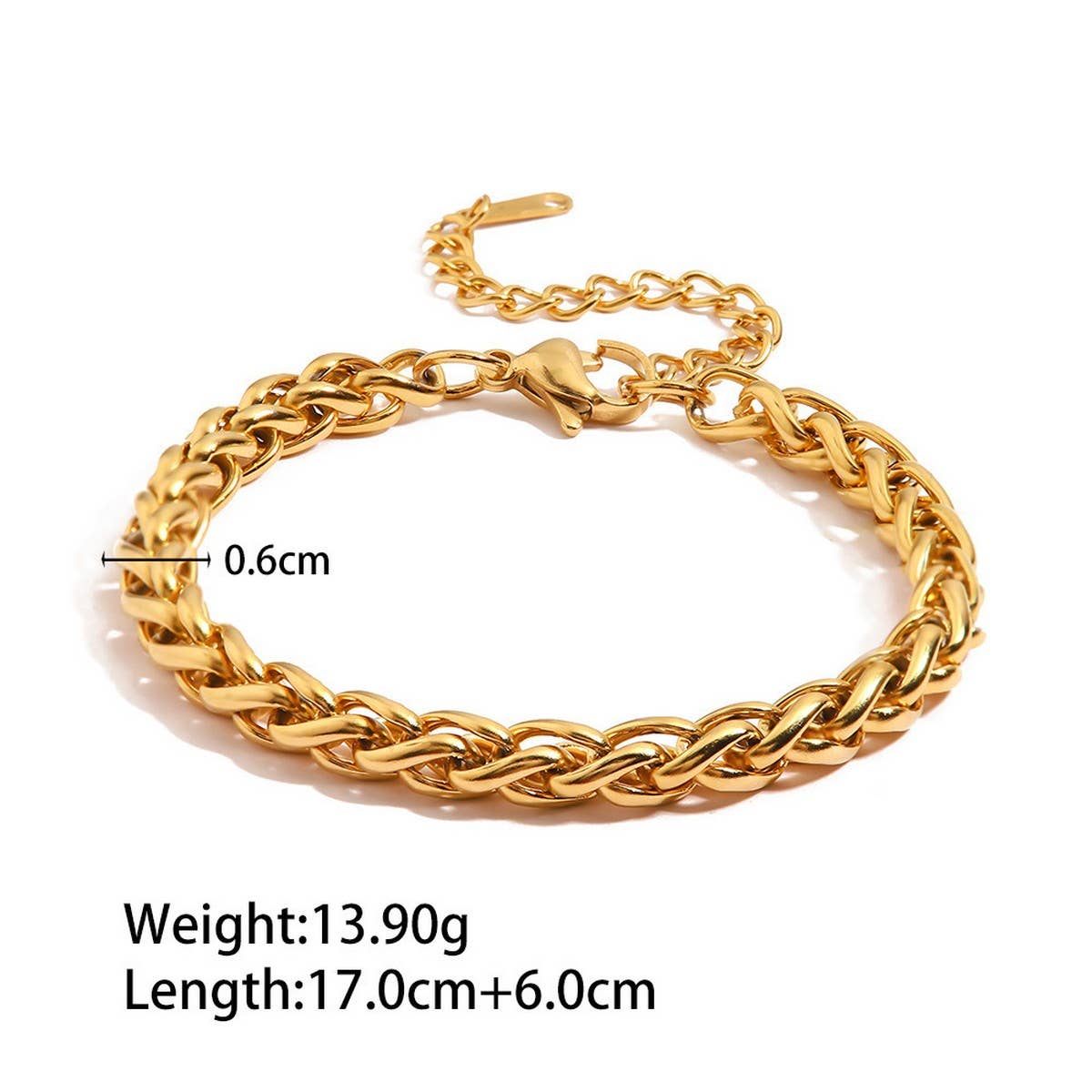 Titanium Steel Cuban Link Chain Bracelet