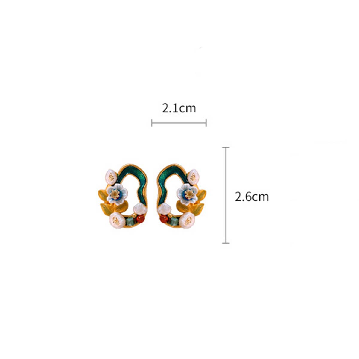 OIL DROP FLOWER FRESHWATER PEARL FASHION EARRINGS_CWAJE2335