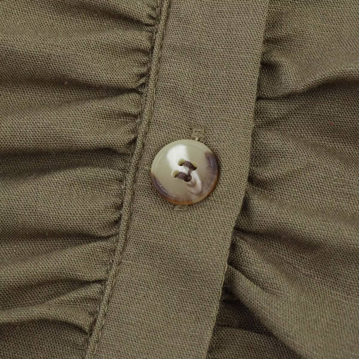 LINEN COLLARED SHORT SLEEVE MIDI DRESS FOR WOMEN_CWDMD5785