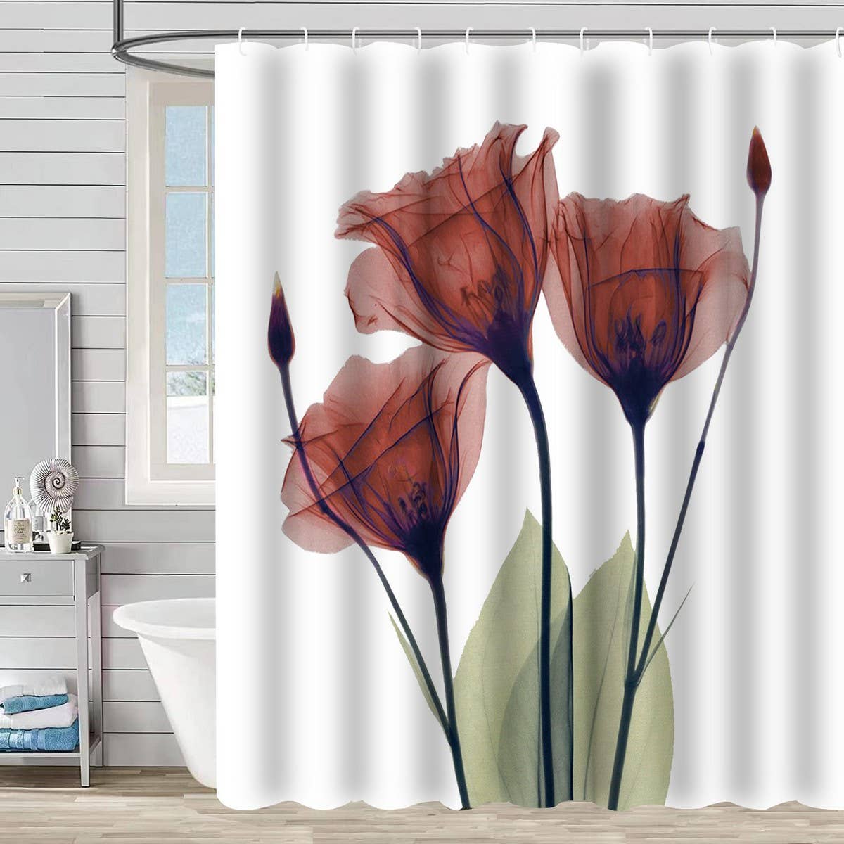 FLOWER BATHROOM ISOLATION SHOWER CURTAIN_CWMM1801