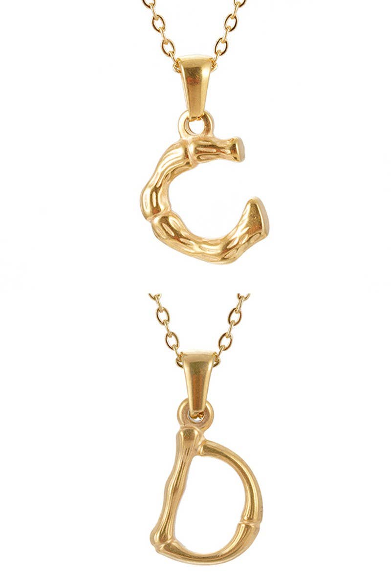 FASHION TEXTURE ALPHABET INITIAL NECKLACE_CWAJE223
