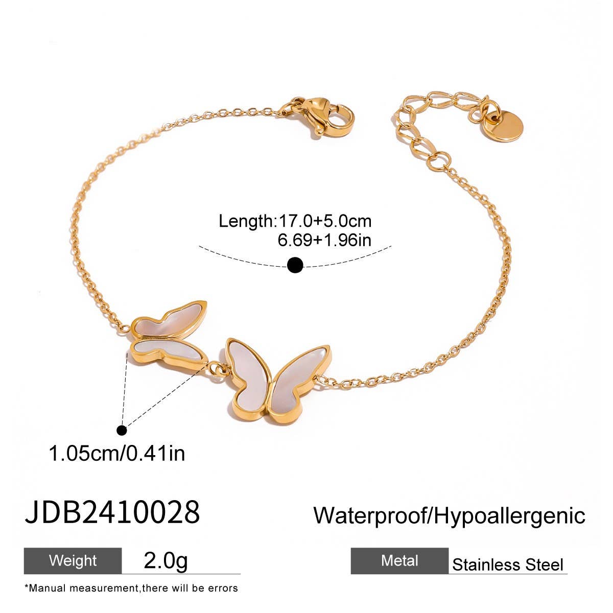 ELEGANT SHELL BUTTERFLY BRACELET STAINLESS STEEL_CWAJE4870