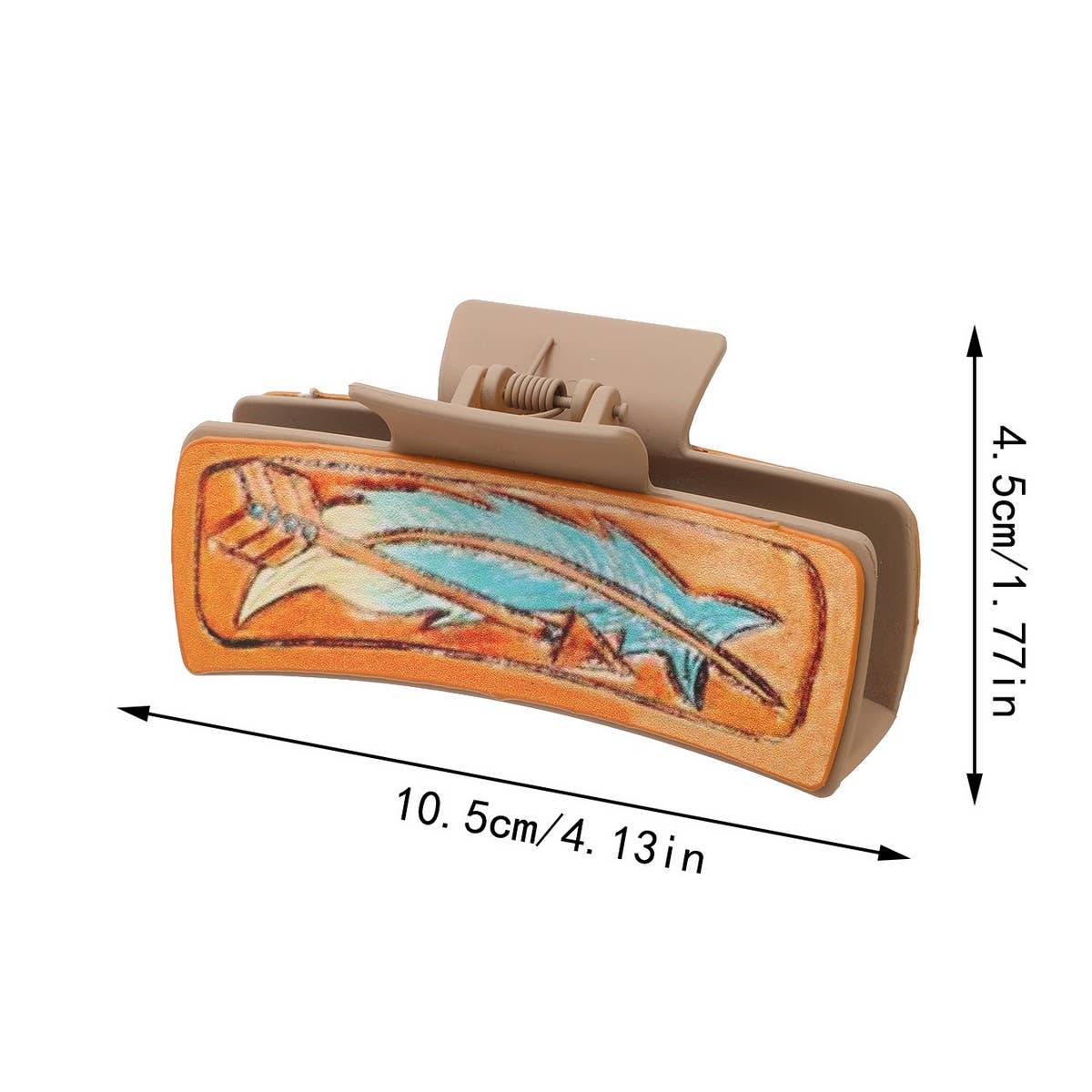 Retro Western Cowboy Faux Leather Hair Claw Clip_Cwaha07437
