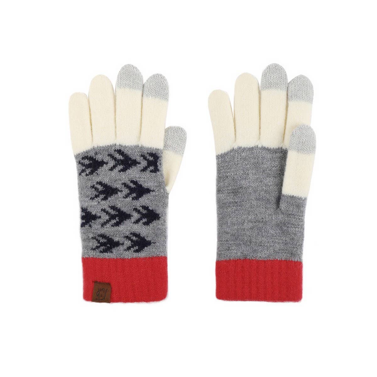 CONTRAST COLOR WOOL KNITTED JACQUARD WARM GLOVES_CWMM2879