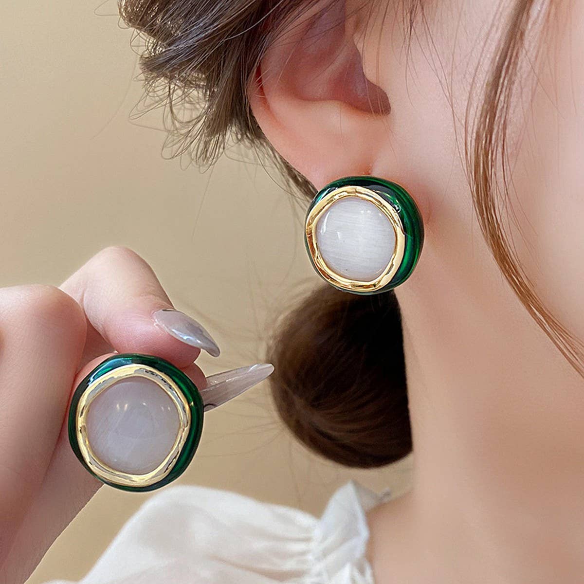 ROUND NICHE TEMPERAMENT EARRINGS_CWAJE2456