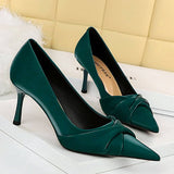 FASHION SEXY SHALLOW MOUTH POINTED BOW HIGH HEELS_CWSHH0088