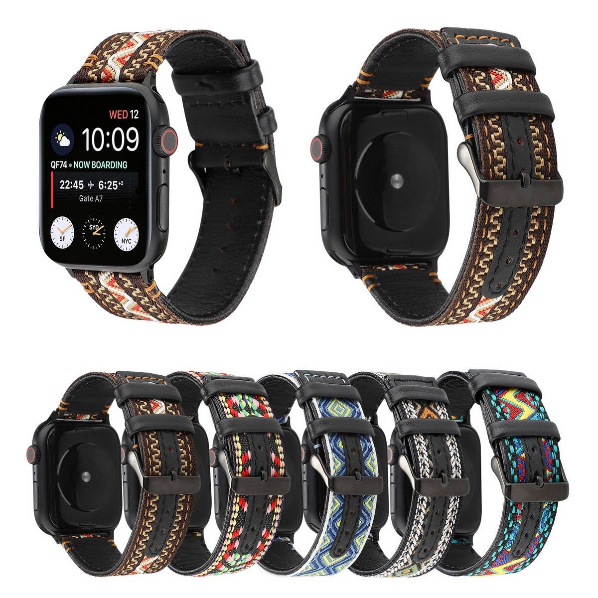 APPLE WATCH IWATCH9 ETHNIC STYLE LEATHER STRAP_CWWW0059